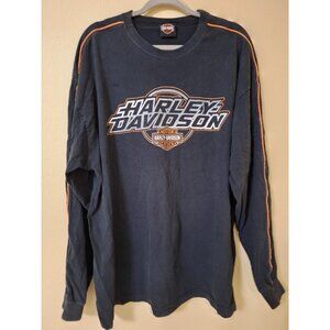 Harley Davidson Houston Long Sleeve Shirt‎ Men’s XL Black Distressed Blank Front